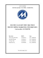 TIỂU LUẬN TRUYỀN THÔNG MARKETING TÍCH hợp (IMC) QUESTION 1 EXPLAIN THE COMMUNICATION PROCESS  