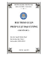 THẢO LUẬN PHÁP LUẬT đại CƯƠNG  anh chị hãy chỉ ra các hình phạt bổ sung trong hệ thống hình phạt được quy định trong bộ luật hình sự năm 2015 