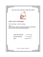 TIỂU LUẬN CUỐI kỳ lý thuyết truyền thông và ứng dụng 