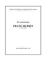 Đề cương bài giảng Trang bị điện - Trường CĐ Kinh tế - Kỹ thuật Vinatex TP. HCM