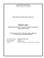 Sử dụng trò chơi trong kiểm tra, đánh giá nhằm phát huy năng lực và phẩm chất của học sinh trong môn Tiếng Anh cấp THCS