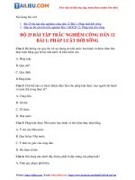 Câu hỏi trắc nghiệm GDCD 12 bài 1 pháp luật đời sống (có đáp án) file PDF 