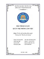 BÀI THẢO LUẬN QUẢN TRỊ NHÓM LÀM VIỆC Đề tài Tổ chức một hoạt động thiện nguyện Chương trình Mùa thu yêu thương