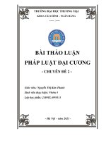 THẢO LUẬN PHÁP LUẬT đại CƯƠNG  anh chị hãy chỉ ra các hình phạt bổ sung trong hệ thống hình phạt được quy định trong bộ luật hình sự năm 2015 