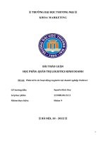 THẢO LUẬN học PHẦN QUẢN TRỊ LOGISTICS KINH DOANH đề tài phân tích các hoạt động logistics tại doanh nghiệp unilever 