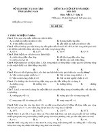 Đề kiểm tra cuối học kì 2 môn Vật lí lớp 11 năm 2020-2022 có đáp án - Sở GD&ĐT Quảng Nam (Mã đề 201)