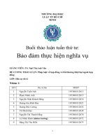 Buổi thảo luận tuần thứ tư bảo đảm thực hiện nghĩa vụ THẢO LUẬN pháp luật về hợp đồng và bồi thường thiệt hại ngoài hợp đồng 