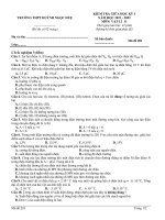 Đề thi giữa học kì 1 môn Vật lí lớp 11 năm 2021-2022 có đáp án - Trường THPT Huỳnh Ngọc Huệ