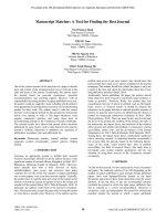 Manuscript matcher a tool for finding the best journal  proceedings of the 13th international multi conference on complexity, informatics and cybernetics, ISSN 2771 5914, 