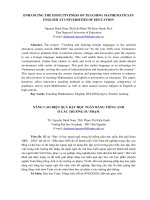 Nâng cao hiệu quả dạy học toán bằng tiếng anh ở các trường sư phạm  kỷ yếu hội thảo khoa học cán bộ trẻ các trường sư phạm toàn quốc 