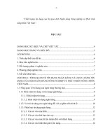 (Luận văn đại học thương mại) chất lƣợng tín dụng của sở giao dịch ngân hàng nông nghiệp và phát triển nông thôn việt nam 