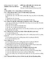 Đề thi giữa học kì 1 môn Vật lí lớp 7 năm 2021-2022 có đáp án - Trường THCS Nguyễn Du, Quảng Nam