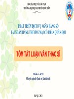 PHÁT TRIỂN DỊCH VỤ NGÂN HÀNG SỐ TẠI NGÂN HÀNG THƯƠNG MẠI CỔ PHẦN QUÂN ĐỘI