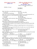 Đề kiểm tra cuối học kì 2 môn Sinh lớp 12 năm 2020-2021 có đáp án - Sở GD&ĐT Quảng Nam (Mã đề 423)