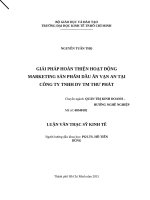 Giải pháp hoàn thiện hoạt động marketing sản phẩm dầu ăn vạn an tại công ty TNHH DV TM thư phát 
