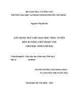 Xây dựng ngữ liệu dạy học trực tuyến rèn kĩ năng viết đoạn văn cho học sinh lớp hai 