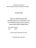 Khảo sát thành phần hóa học các phân đoạn b d cao n butanol của lá cây chùm ruột (phyllanthus acidus (l ) skeels) sinh trưởng ở bình thuận 