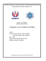 BÁO cáo NHÓM môn học điện  điện tử ô tô VARIABLE VALVE TIMING CONTROL 