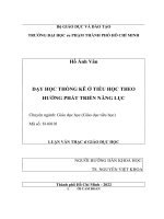 Dạy học thống kê ở tiểu học theo hướng phát triển năng lực 