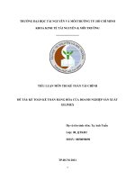 TIỂU LUẬN MÔN THI KẾ TOÁN TÀI CHÍNH ĐỀ TÀI: KẾ TOÁN KẾ TOÁN HÀNG HÓA CỦA DOANH NGHIỆP SẢN XUẤT GILIMEX