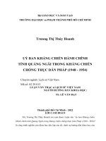Ủy ban kháng chiến hành chính tỉnh quảng ngãi trong kháng chiến chống thực dân pháp (1948   1954) 
