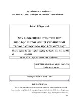 Xây dựng chủ đề stem tích hợp giáo dục hướng nghiệp cho học sinh trong dạy học hóa học lớp mười một 