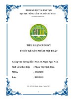 TIỂU LUẬN CUỐI KỲ THIẾT KẾ SẢN PHẨM NỘI THẤT