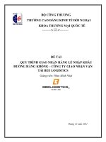 ĐỀ TÀI QUY TRÌNH GIAO NHẬN HÀNG LẺ NHẬP KHẨU ĐƯỜNG HÀNG KHÔNG – CÔNG TY GIAO NHẬN VẬN TẢI BEE LOGISTICS