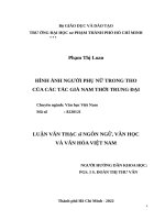 Hình ảnh người phụ nữ trong thơ của các tác giả nam thời trung đại 