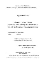 Kỹ thuật dòng ý thức trong bà dalloway (virginia woolf) và nỗi buồn chiến tranh (bảo ninh) 