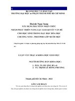 Xây dựng bài toán nhận thức nhằm phát triển năng lực giải quyết vấn dề cho học sinh trong dạy học hóa học chương nitơ   photpho lớp mười một 