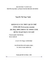 Khảo sát cấu trúc quần thể còng đỏ perisesarma eumolpe (de man, 1895) theo các sinh cảnh rừng ngập mặn cần giờ 