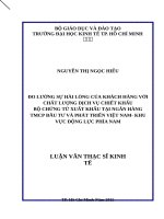 Đo lường sự hài lòng khách hàng với chất lượng dịch vụ chiết khấu bộ chứng từ xuất khẩu tại ngân hàng TMCP đầu tư và phát triển VN khu vực động lực phía nam 