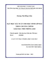 Dạy học xác suất cho học sinh lớp hai theo chương trình giáo dục phổ thông 2018 
