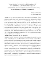 THỰC TRẠNG sử DỤNG TIẾNG ANH TRONG GIAO TIẾP của SINH VIÊN các TRƯỜNG đại học VIỆT NAM CURRENT SITUATION OF USING ENGLISH IN COMMUNICATION OF STUDENTS IN VIETNAMESE UNIVERSITIES 