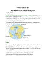 giai sgk dia li 6 bai 1 ket noi tri thuc he thong kinh vi tuyen toa do dia li 