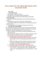BÀI 2 KHẢO SÁT TÁC ĐỘNG ĐỐI KHÁNG GIỮA HAI DƯỢC PHẨM