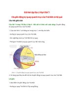 giai sgk dia li 6 bai 7 ket noi tri thuc chuyen dong tu quay quanh truc cua trai dat 