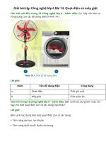 giai sgk cong nghe 6 bai 14 canh dieu quat dien va may giat 