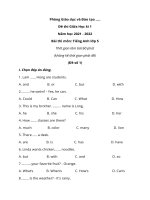 20 Đề thi Giữa Học kì 1 tiếng anh lớp 5