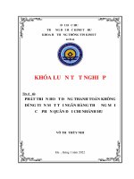 PHÁT TRIỂN HOẠT ĐỘNG THANH TOÁN KHÔNG DÙNG TIỀN MẶT TẠI NGÂN HÀNG THƯƠNG MẠI CỔ PHẦN QUÂN ĐỘI CHI NHÁNH HUẾ