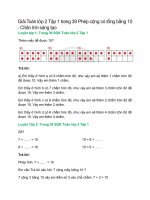 giai sgk toan lop 2 tap 1 trang 39 phep cong co tong bang 10 chan troi sang tao 