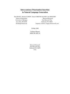 Intra-sentence Punctuation Insertion in Natural Language Generation