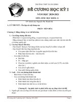 Đề cương ôn tập cuối kỳ 1 môn sinh lớp 12 trường THPT xuân đỉnh năm 2020 2021 