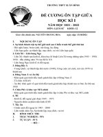 Đề cương ôn tập giữa học kì 1 môn lịch sử lớp 12 trường THPT xuân đỉnh năm 2021   2022 