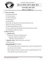 Đề cương ôn tập giữa học kì 1 môn ngữ văn lớp 12 trường THPT xuân đỉnh năm 2021   2022 