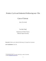 Product Cycle and Industrial Hollowing-out─The Case of Taiwan