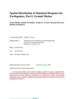Spatial Distribution of Simulated Response for Earthquakes, Part I Ground Motion