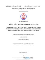 Đồ án môn học quản trị marketing phân tích việc thực hiện chương trình marketing năm 2020 cho sản phẩm bia heineken của công ty tnhh nhà máy bia heineken việt nam 