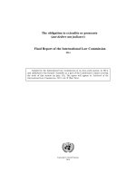 The obligation to extradite or prosecute (aut dedere aut judicare) Final Report of the International Law Commission